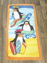 Disney Club Penguin Beach Towel Surf Waves Water Pool sand surfboard Bath RARE - £38.36 GBP