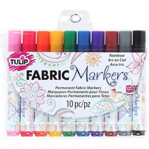 RainbowStrokes Fabric Brush Markers - Vibrant Set of 10 for Permanent Fabric Art - £69.39 GBP