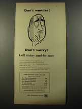 1954 Bell Telephone System Ad - Don't wonder! Don't worry! Call today - $18.49