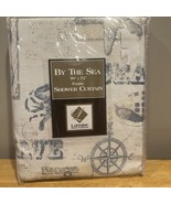 By The Sea Lorraine Home Fashions Fabric Shower Curtain 70x72&quot; Nautical NIP - $552.79 MXN