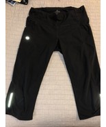 Athleta Crop Capri Leggings Black Reflective Pockets Women&#39;s Size Small - £11.73 GBP