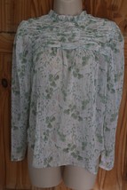 Maison d’Amelie Paris Womens Blouse Size XS - White &amp; Green - Long Sleeve - £12.86 GBP