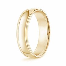 ANGARA Round Edged Men&#39;s Satin Finish Wedding Band in 14K Solid Gold - £650.28 GBP