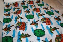 Nick TMNT Teenage Mutant Ninja Turtles TWIN FLAT Sheet Kids Fabric Material 2013 - £7.03 GBP