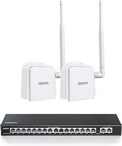 16 Port Gigabit PoE Switch with 2 Gigabit Ethernet Uplink Plus 900MHz Wi... - $344.99