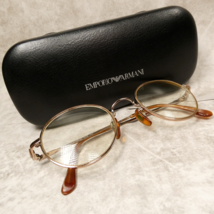 Emporio Armani Gold Metal Round Eyeglasses FRAMES w/Case - 008 47-22-135... - $59.35
