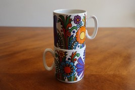 Lot of 2x Villeroy &amp; Boch ACAPULCO Coffee Tea Mugs 3.25&quot; Tall Birds Flowers - £31.69 GBP