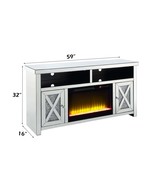 Noralie  59&quot; TV Stand w/Fireplace, Mirrored &amp; Faux Diamonds - $28,279.47 MXN