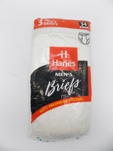 Vintage 1997 Hanes 3 Pack White Cotton Comfort Men’s Briefs Size 34 Underwear - £24.90 GBP