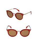  Celine CL40011U 66E 49Mm Round Women&#39;s Sunglasses - Milky Red/ Pale Gold - $259.00