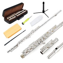Closed Hole Flutes C 16 Key For Beginner, Student -Nickel Flute With Case Stand  - £138.28 GBP