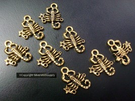 SCORPION jewelry pendants charms 8 antique gold plated earring findings CFP168 - £2.35 GBP