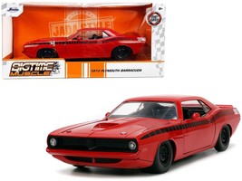 1973 Plymouth Barracuda Red with Black Stripes &quot;Bigtime Muscle&quot; Series 1... - $67.30