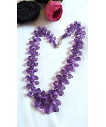 Natural Amethyst Twister Necklace Fancy Cut Beads Necklace - £531.57 GBP