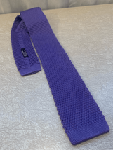 Silk Knit Square End Skinny Neck Tie-Blue 2.5” Wide x 50” Long EUC - $15.05