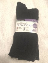 4 Pair Wool Crew Socks Solid Speckled Soft Comfy Smooth Toe Seam Shoe 4-10 NWT - £13.55 GBP