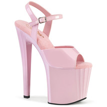 PLEASER ENCHANT-709 Women&#39;s Pink 7&quot; Heel Platform Ankle Strap Sandal Shoes - £47.41 GBP