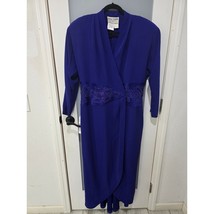 Vintage Daymor Couture Beaded Gown Blue Dress 16 Long Formal Eveningwear - $150.00