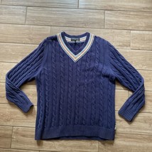 Hudson&#39;s Bay Company Tennis Cricket Cable Knit Sweater V-Neck Preppy Y2K Size XL - £48.70 GBP