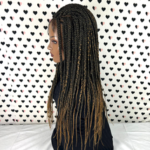 13x4 Lace Frontal Ombre Box Braids Braided Wig For Black Women 1b/27 24 Inches - £147.04 GBP