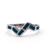Vintage Southwestern Sterling Silver Turquoise Chip Ring Size 6.75 - $21.78
