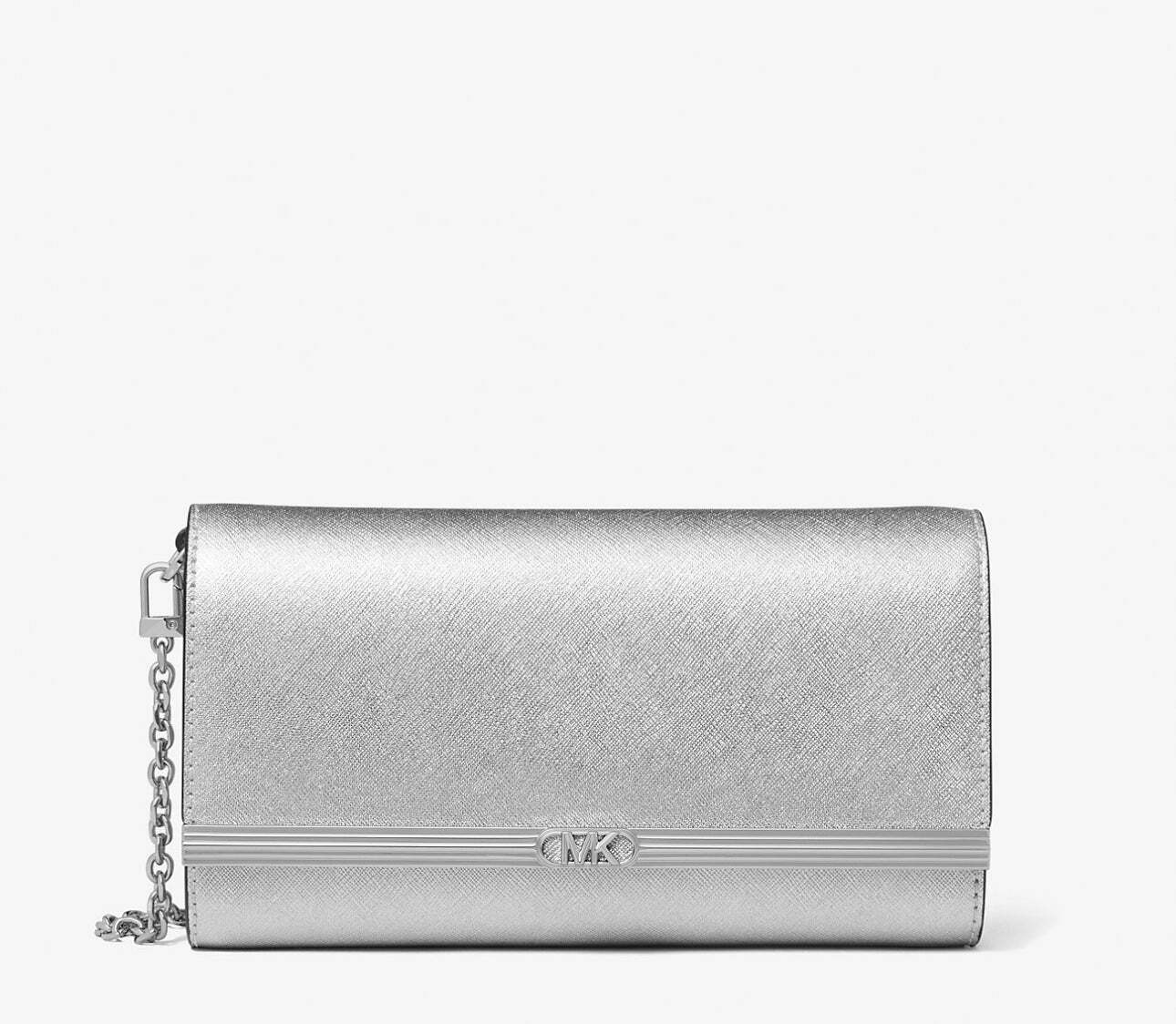 Michael Kors Mona Large Metallic Saffiano Leather Clutch - $140.25