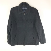 Lands End Womens Jacket Full Zip Pockets Wool Lined Black Size XL - $14.50