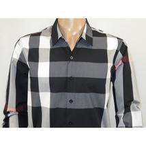 Men's Sports Shirt Clavi By Moderno Checker Plaid Long Sleeves CJLS-104 Black image 2