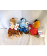 Disney Aladdin Character Beanies Iago, Genie, Abu Plush Toys Club Disney... - $571.79 MXN