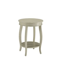 24" White Solid Wood Round End Table With Shelf - $3,044.19 MXN