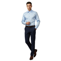 Men's CIERO MONTERO Turkey Cotton Shirt Long Point Callor Stn-35Sk Blue image 5