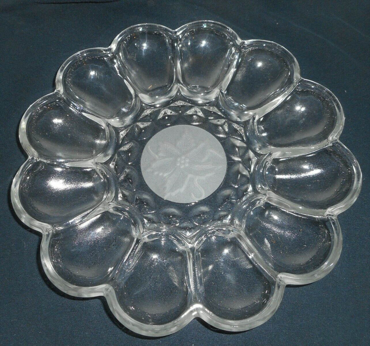 PRINCESS HOUSE Fantasia Xmas Flower Deviled Egg Oyster Serving Plate Holds 12pcs - $33.99