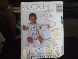 McCall&#39;s 4640 Infants&#39; Jumpsuit Romper Tops Pants Bib Pattern - Size NB/S/M/L - £7.09 GBP