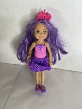 Barbie Endless Hair Kingdom Chelsea Doll Pink Top Purple Hair Mattel With Shoes - £9.34 GBP