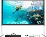 Projector Screen With Stand, Upgraded 3 Layers Pvc 16:9 Outdoor Projecto... - $1,297.99
