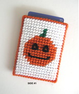 Plastic Canvas Pumpkin Gift Card Holder - Handcrafted Pumpkin Gift Card Holder - $10.99