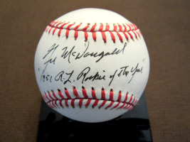 Gil Mcdougald 1951 Rookie Of The Year Yankees Signed Auto Vtg Oal Baseball Jsa - £119.06 GBP