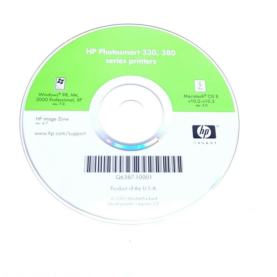 HP Photosmart 330 380 Series ver. 7.0 for Mac OS X v10.2 - $7.91