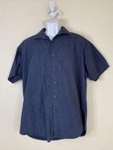 James Campbell Men Size XL Blue Dot Abstract Button Up Shirt Short Sleeve - £4.97 GBP