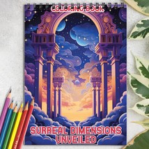 Surreal Dimensions Unveiled Spiral-Bound Coloring Book for Adult, Stress Relief - £15.99 GBP