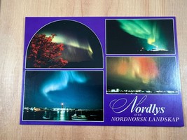Vintage Postcard, Northern Lights Aurora over North Norwegian Landscape, Norway - £3.79 GBP