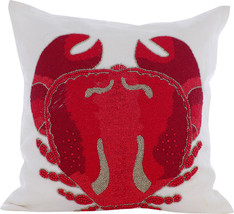 Red Throw Pillow Covers 16&quot;x16&quot; Cotton, Red Crab Craze - £38.94 GBP+
