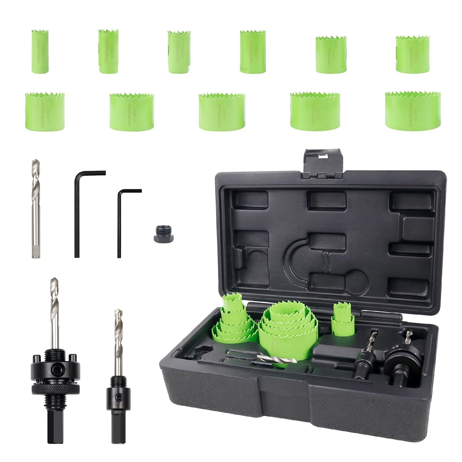Bi-Metal Hole Saw Kit, Holesaw Set With 3/4&quot; To 2-1/2&quot; (19-64Mm) Saw, Pvc - $43.94