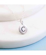 Sterling Silver Initial Charm Necklace - Letter C - $714.96 MXN