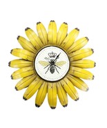 Sunflower Bumble Bee Wall Clock Yellow Metal 19&quot; Diameter Indoor Outdoor... - £46.71 GBP