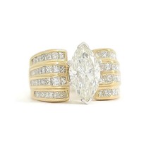 Authenticity Guarantee 
GIA Marquise Diamond Wide Band Engagement Ring 18K Ye... - £13,553.82 GBP