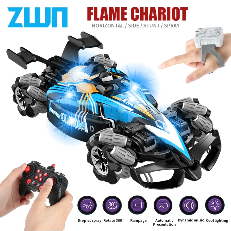 ZWN F1 RC Drift Car With Music Led Lights 2.4G Radio Double Remote Control Spray - £44.77 GBP+