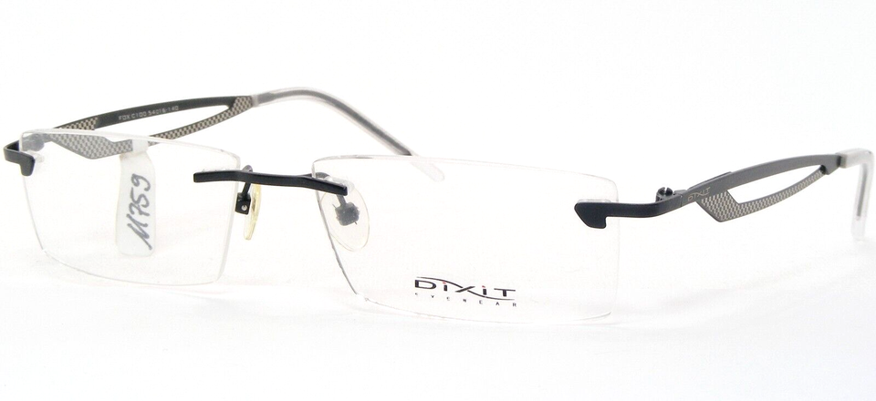DIXIT FOX C100 Black UNIQUE RARE EYEGLASSES GLASSES RIMLESS 54-16-140mm - $113.36