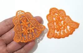 5 pcs-10 pcs Bell Orange Lace Patch Motif Appliques Crafts Supply Sew on A112  - £4.77 GBP+