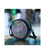 Embroidered Circle Handbag   Shoulder Bag Bright MultiColor Floral bag - $370.44 MXN